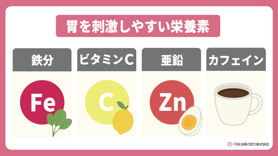胃を刺激しやすい栄養素