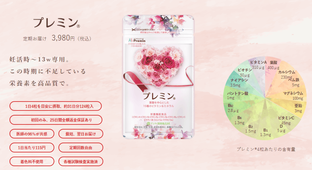 プレミンは妊活期専用サプリ