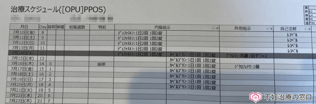 卵子凍結前に服用する薬のスケジュール